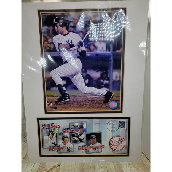 Derek Jeter Damon Jeter Matsui NY Yankees 2007 USPS Issue Team Stamp-Poster - Picture 1 of 9
